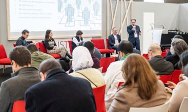 TRUSTECH Payment Roundtable with several speakers including Andrea TOUCINHO speaking in front of attendees