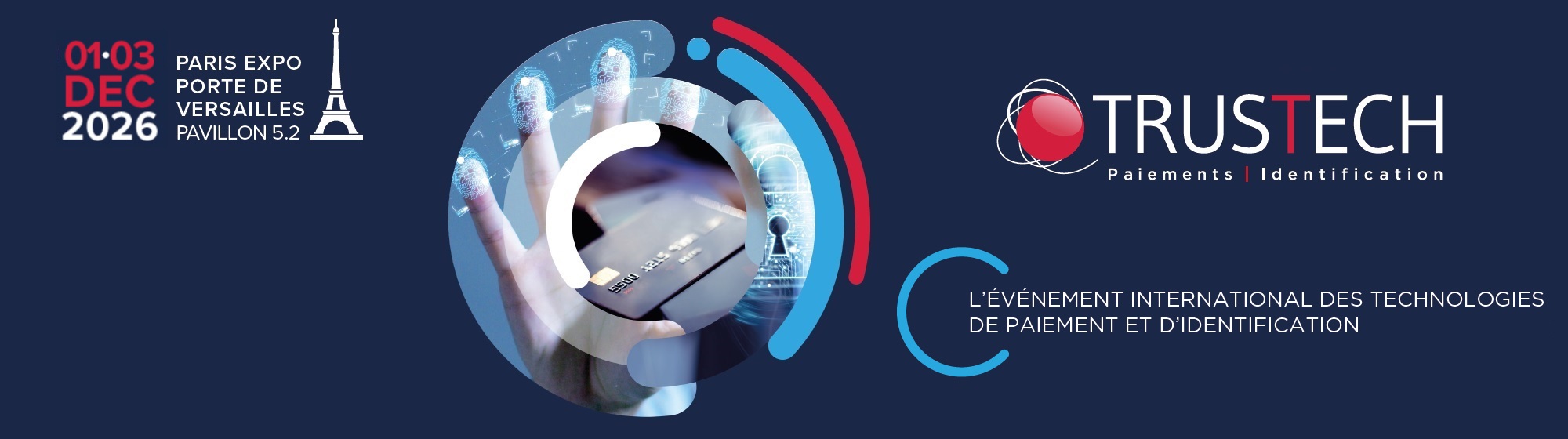 Affiche officielle de l'événement TRUSTECH avec logo 2026, slogan et dates