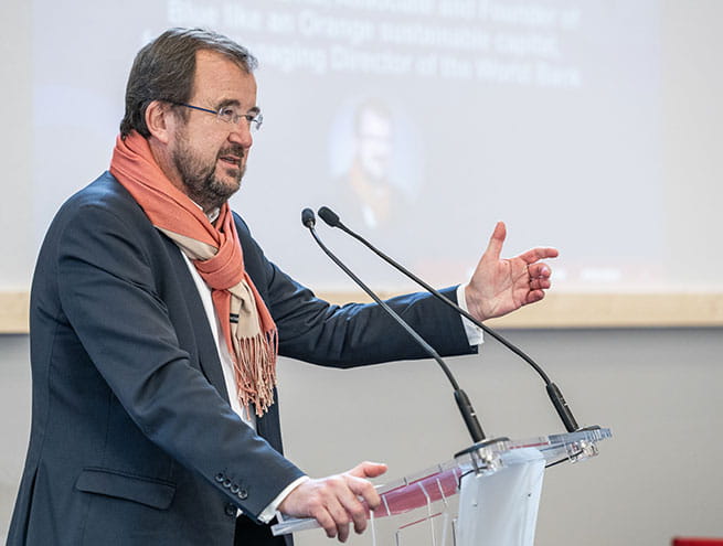 Bertrand Badré during his intervention at trustech 2023